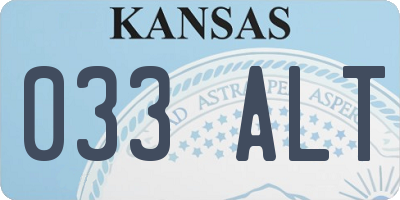 KS license plate 033ALT