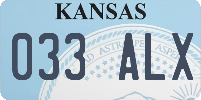 KS license plate 033ALX