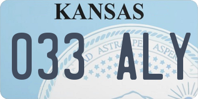 KS license plate 033ALY