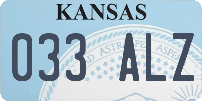 KS license plate 033ALZ