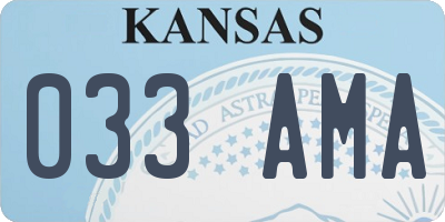 KS license plate 033AMA