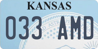 KS license plate 033AMD