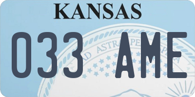 KS license plate 033AME