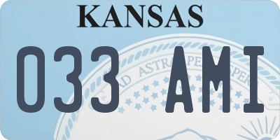 KS license plate 033AMI