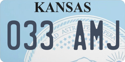 KS license plate 033AMJ