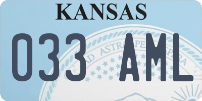 KS license plate 033AML