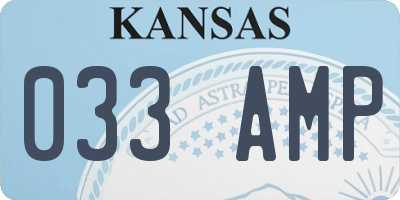 KS license plate 033AMP