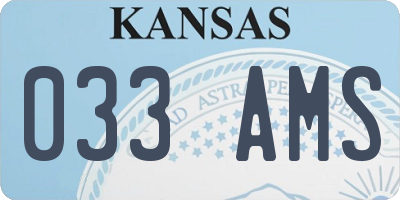 KS license plate 033AMS