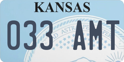 KS license plate 033AMT
