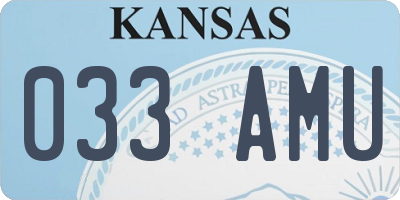 KS license plate 033AMU