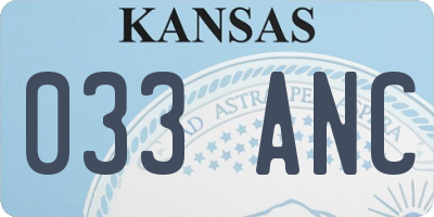 KS license plate 033ANC