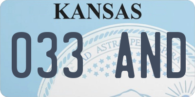 KS license plate 033AND