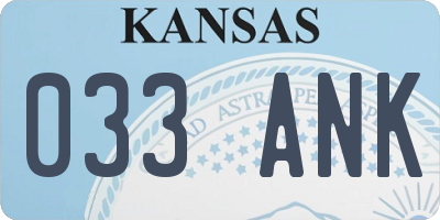 KS license plate 033ANK