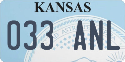 KS license plate 033ANL