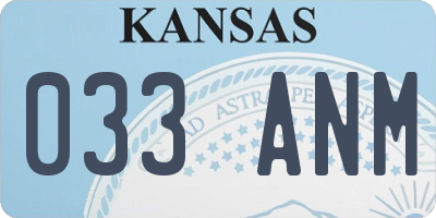 KS license plate 033ANM