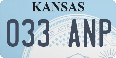 KS license plate 033ANP