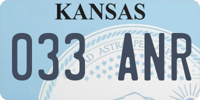 KS license plate 033ANR