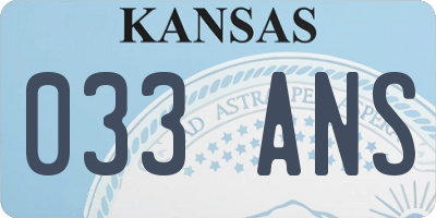 KS license plate 033ANS