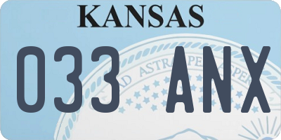 KS license plate 033ANX