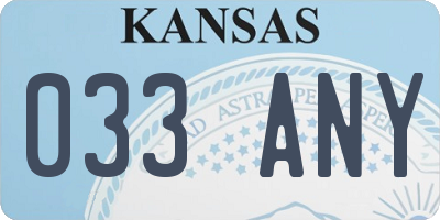 KS license plate 033ANY