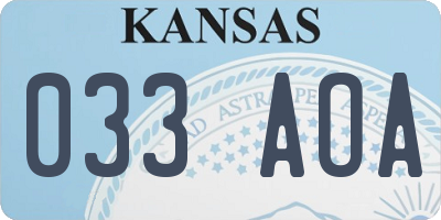 KS license plate 033AOA
