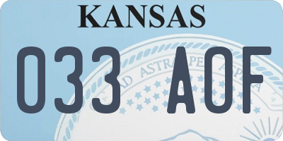 KS license plate 033AOF