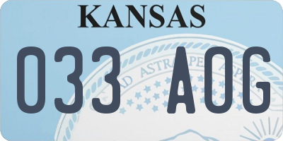 KS license plate 033AOG