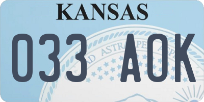KS license plate 033AOK