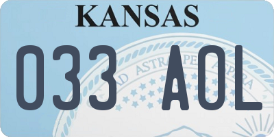 KS license plate 033AOL