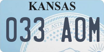 KS license plate 033AOM
