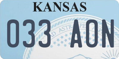 KS license plate 033AON