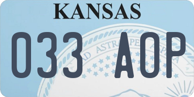 KS license plate 033AOP