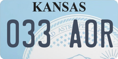 KS license plate 033AOR