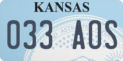 KS license plate 033AOS