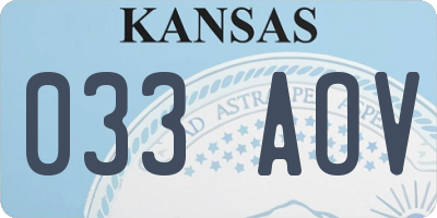 KS license plate 033AOV