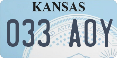 KS license plate 033AOY