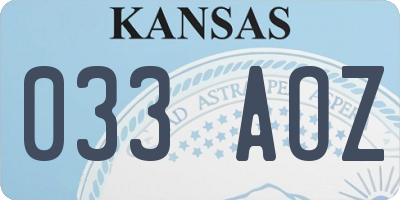 KS license plate 033AOZ