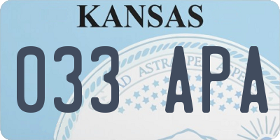 KS license plate 033APA