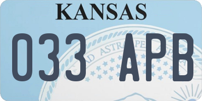 KS license plate 033APB