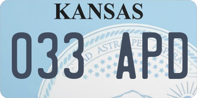 KS license plate 033APD