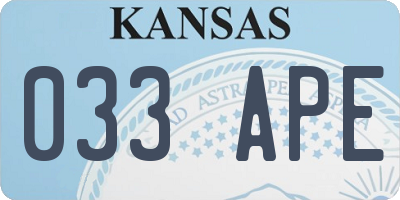 KS license plate 033APE