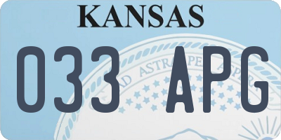 KS license plate 033APG