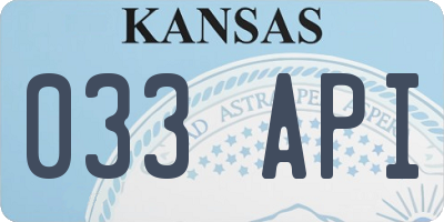 KS license plate 033API