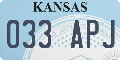 KS license plate 033APJ