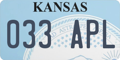 KS license plate 033APL