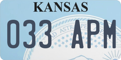 KS license plate 033APM