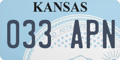 KS license plate 033APN