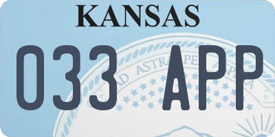 KS license plate 033APP