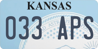 KS license plate 033APS
