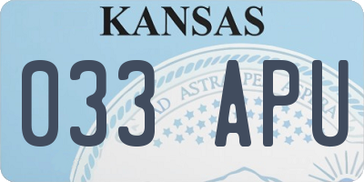 KS license plate 033APU